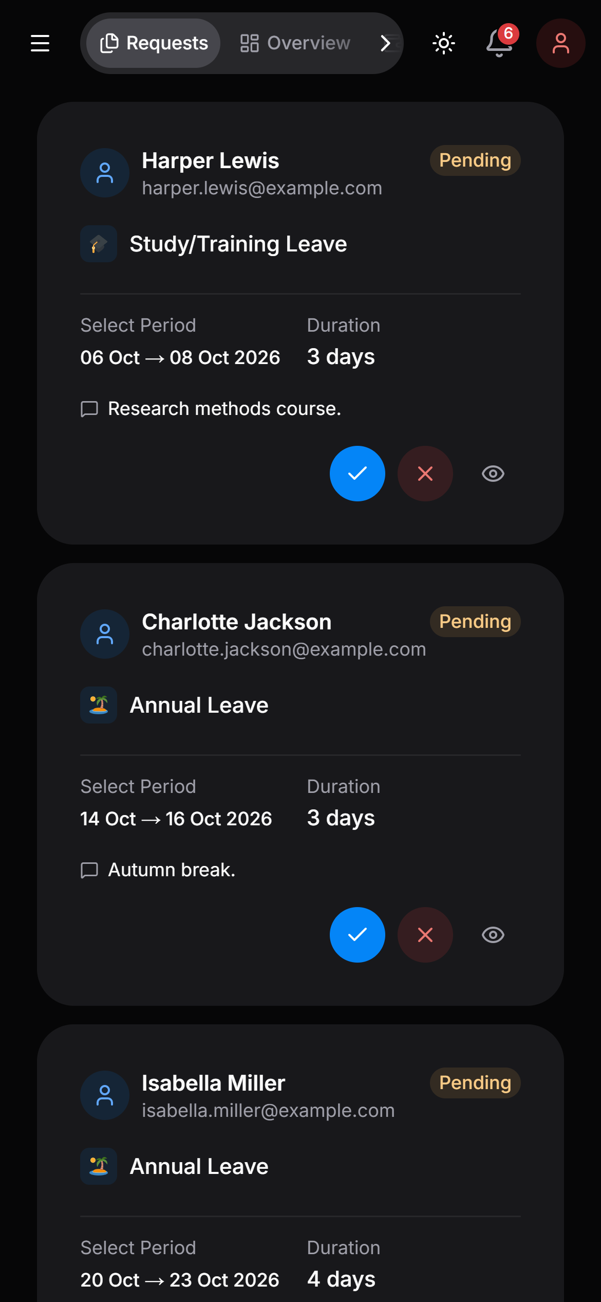 One-click approvals