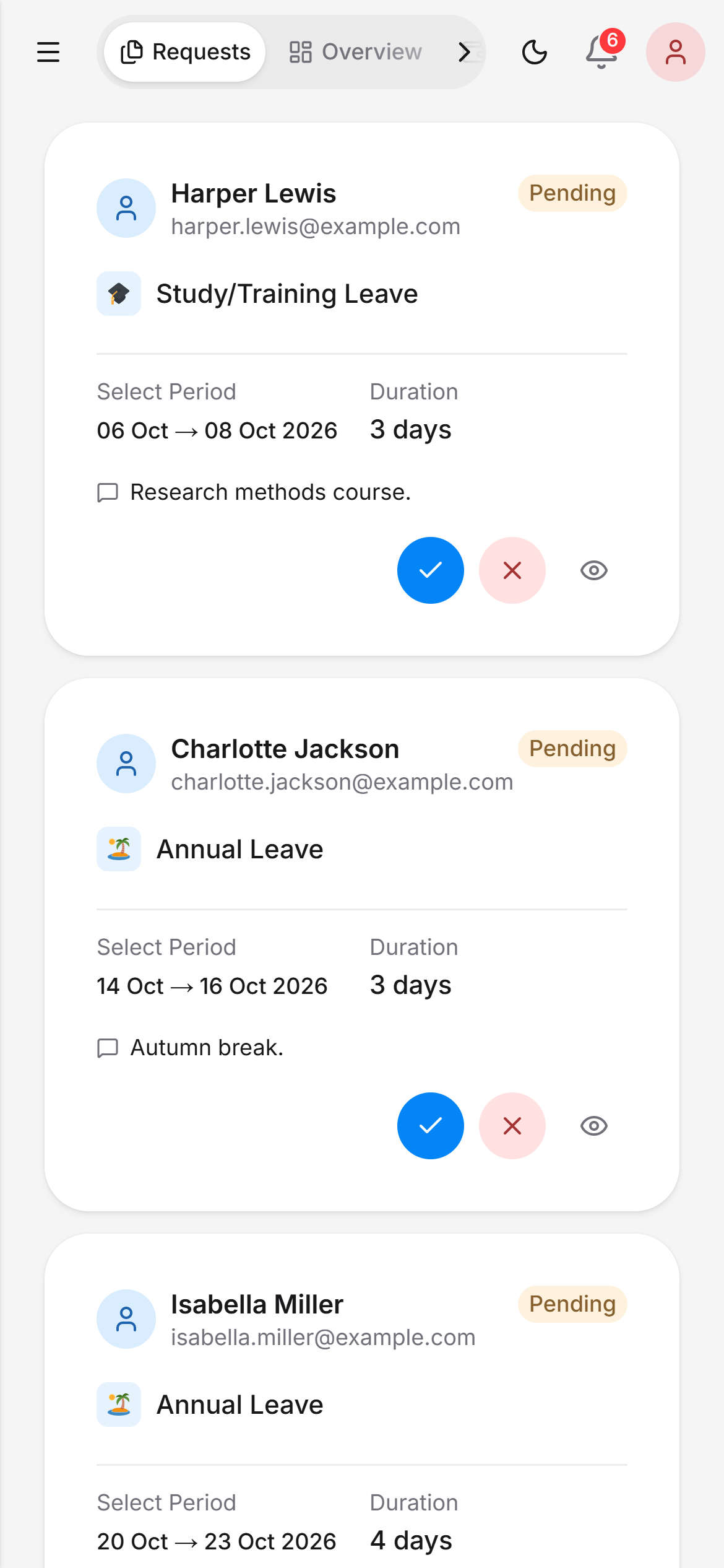 One-click approvals